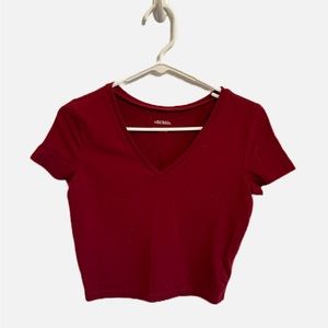 Maroon red crop top